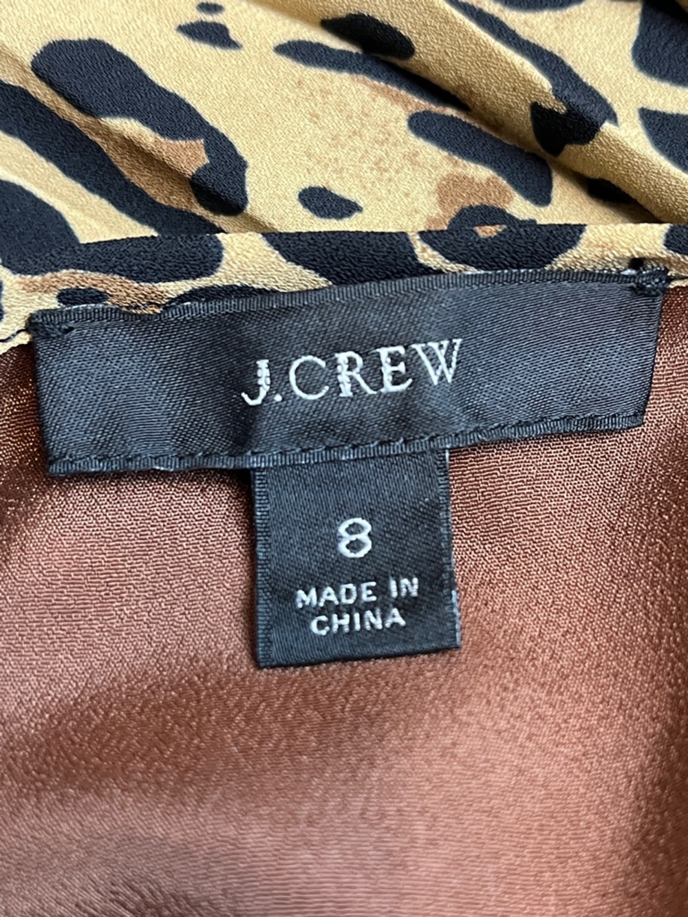 J Crew Long-sleeve pleated dress in leopard style AK136 Size 8 - Picture 7 of 9